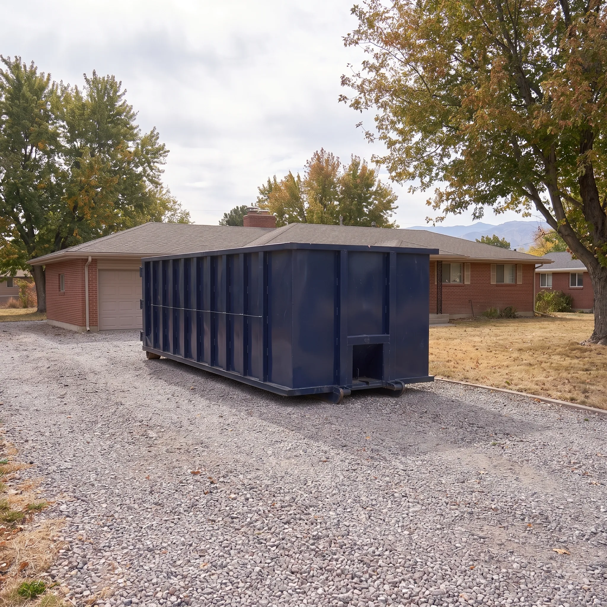 Roll-off dumpster on a Montana job site