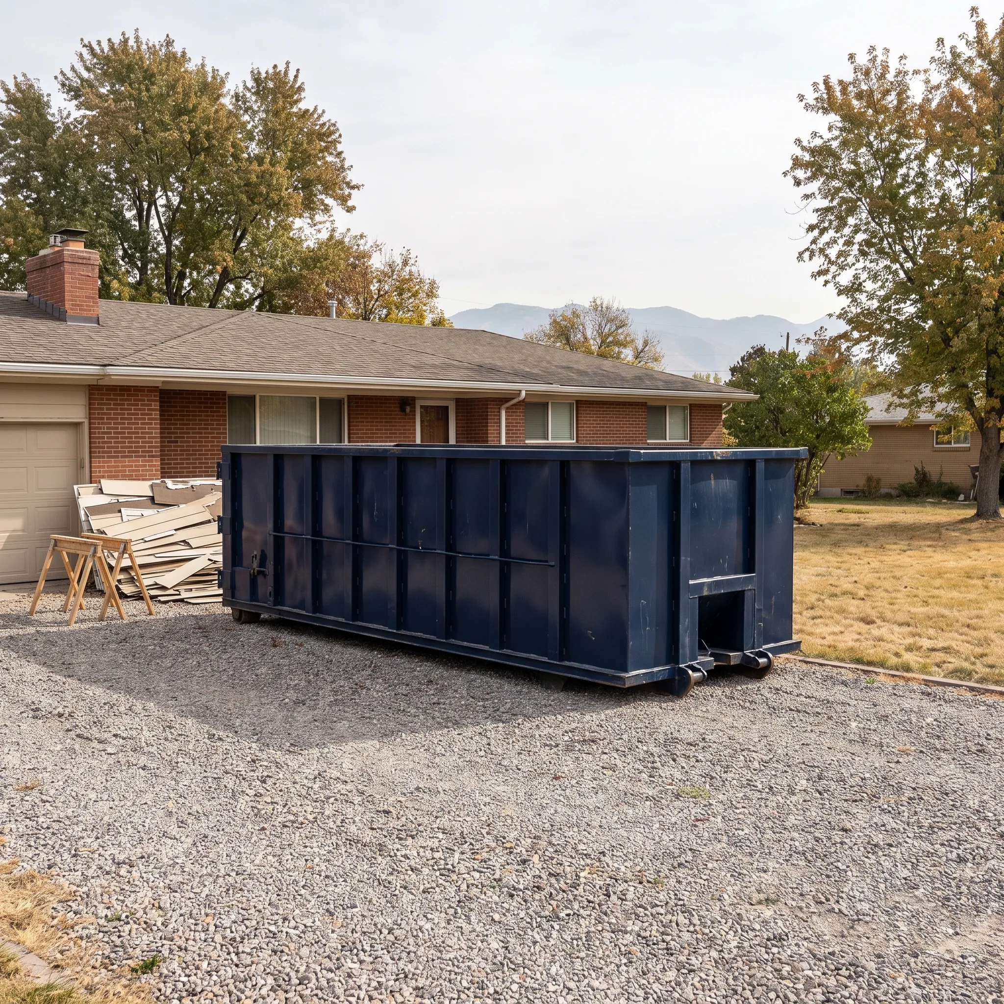 Dumpster on a Jefferson County, MT job site