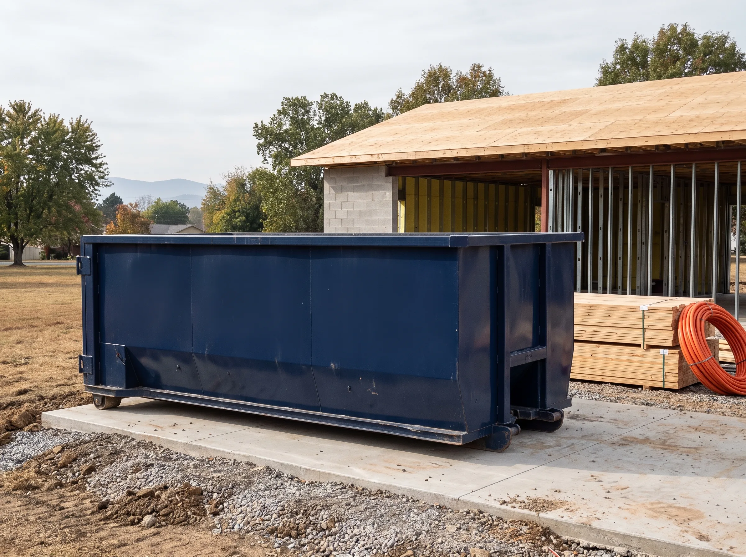 Roll-off dumpster being loaded in Montana