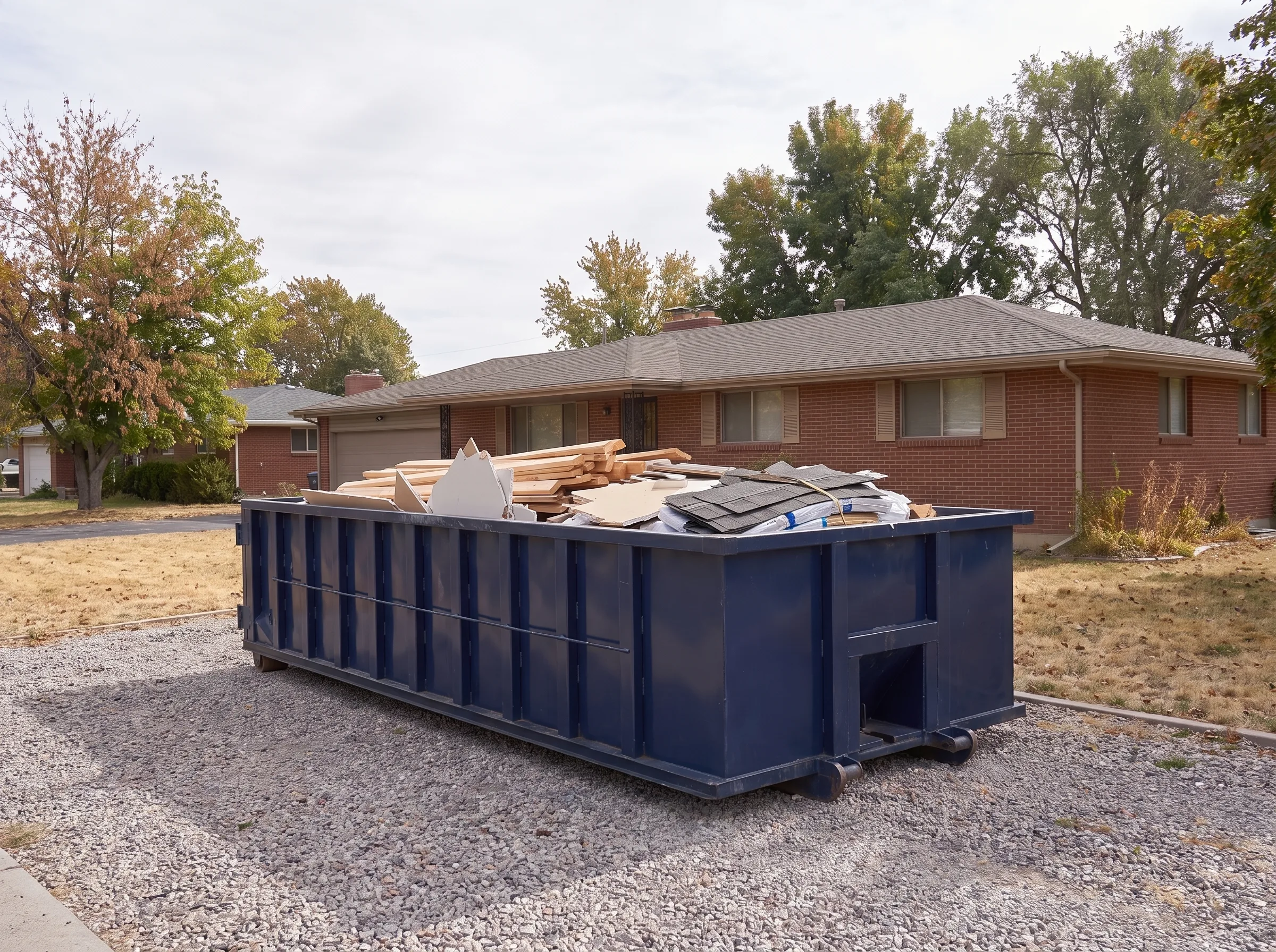 Roll-off dumpster being loaded in Jefferson County, MT